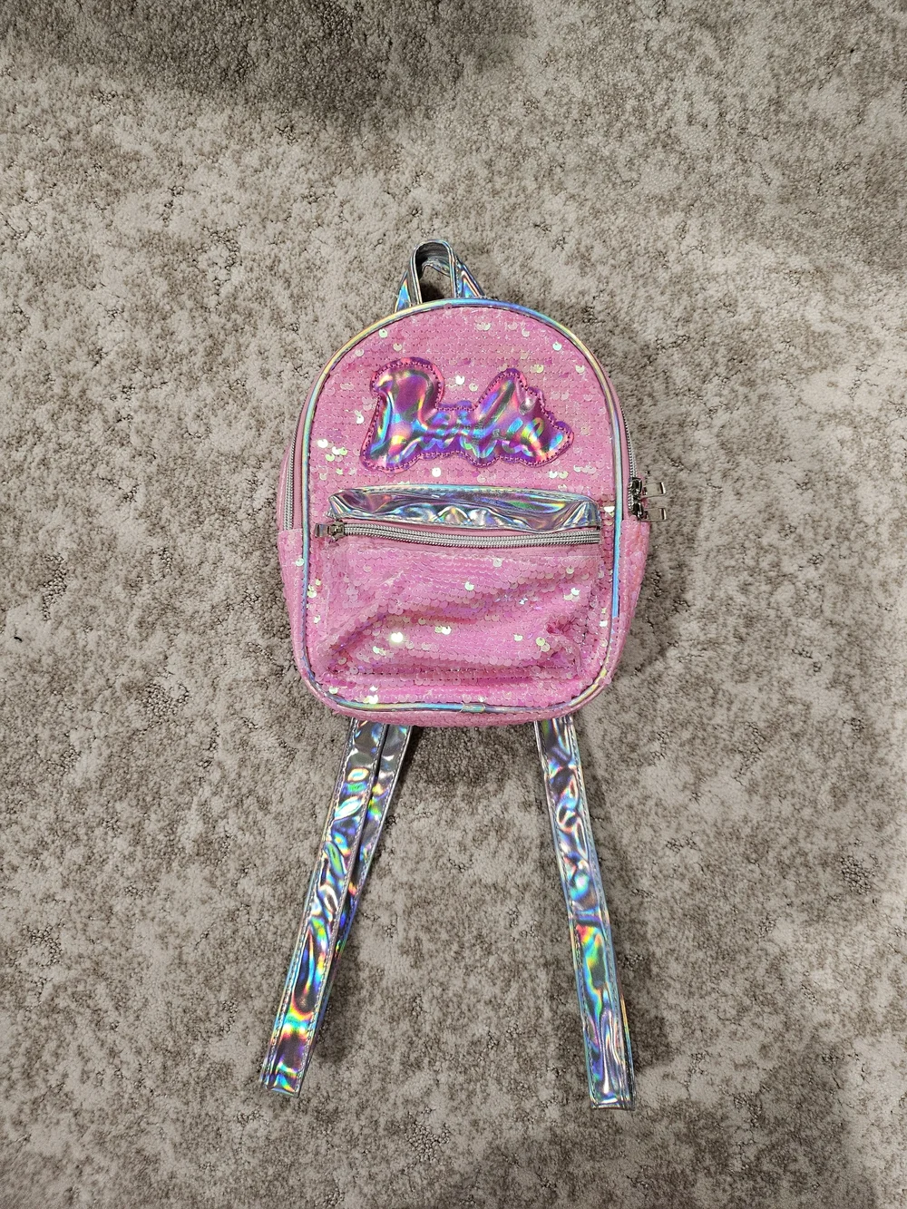 Barbie Pink Sequin Kids Mini Backpack with Holographic Front Pocket
